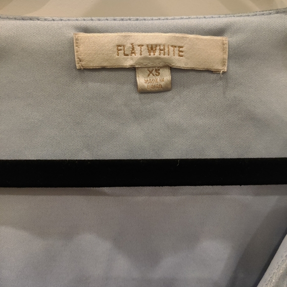 Light Blue Shimmery Flat White L/S Top - Picture 3 of 3